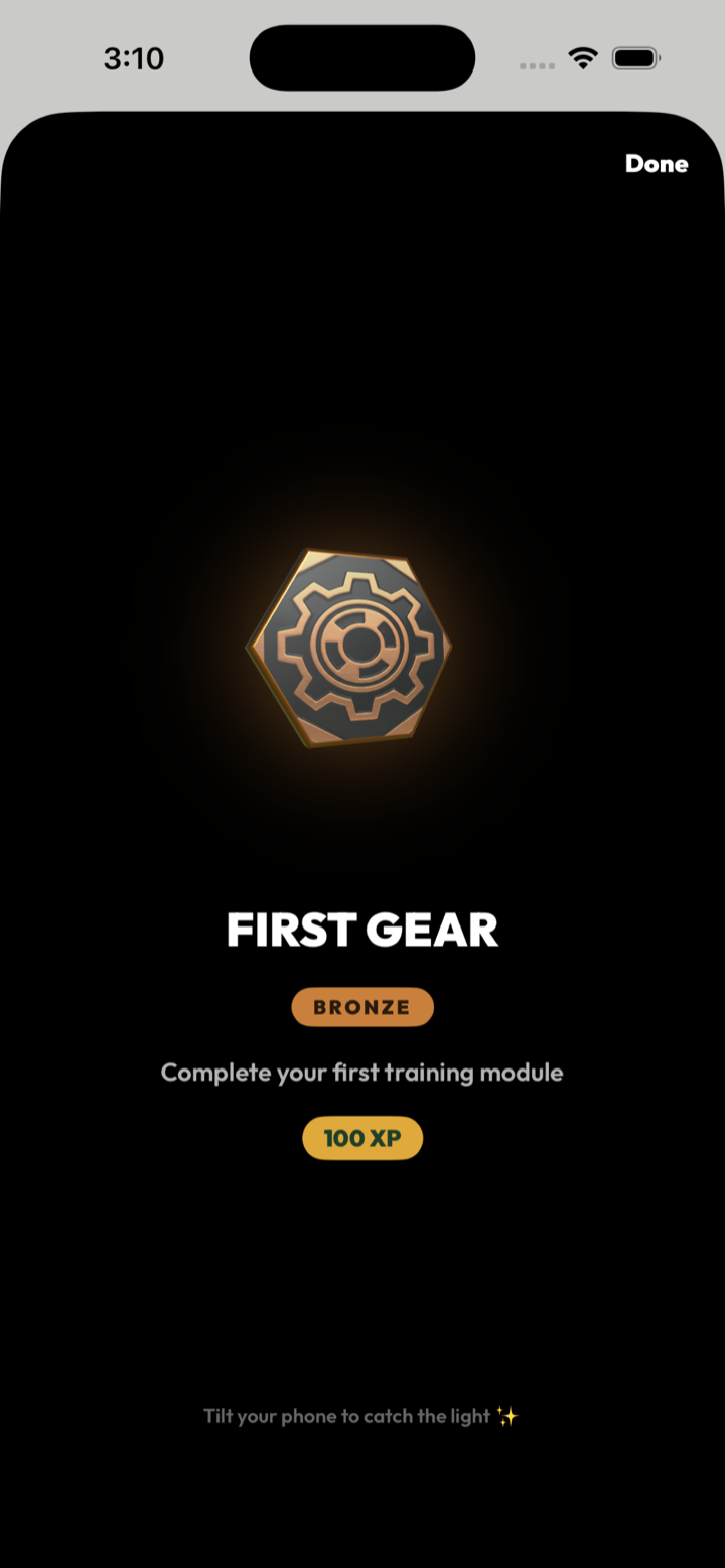 Achievement badges on iPhone