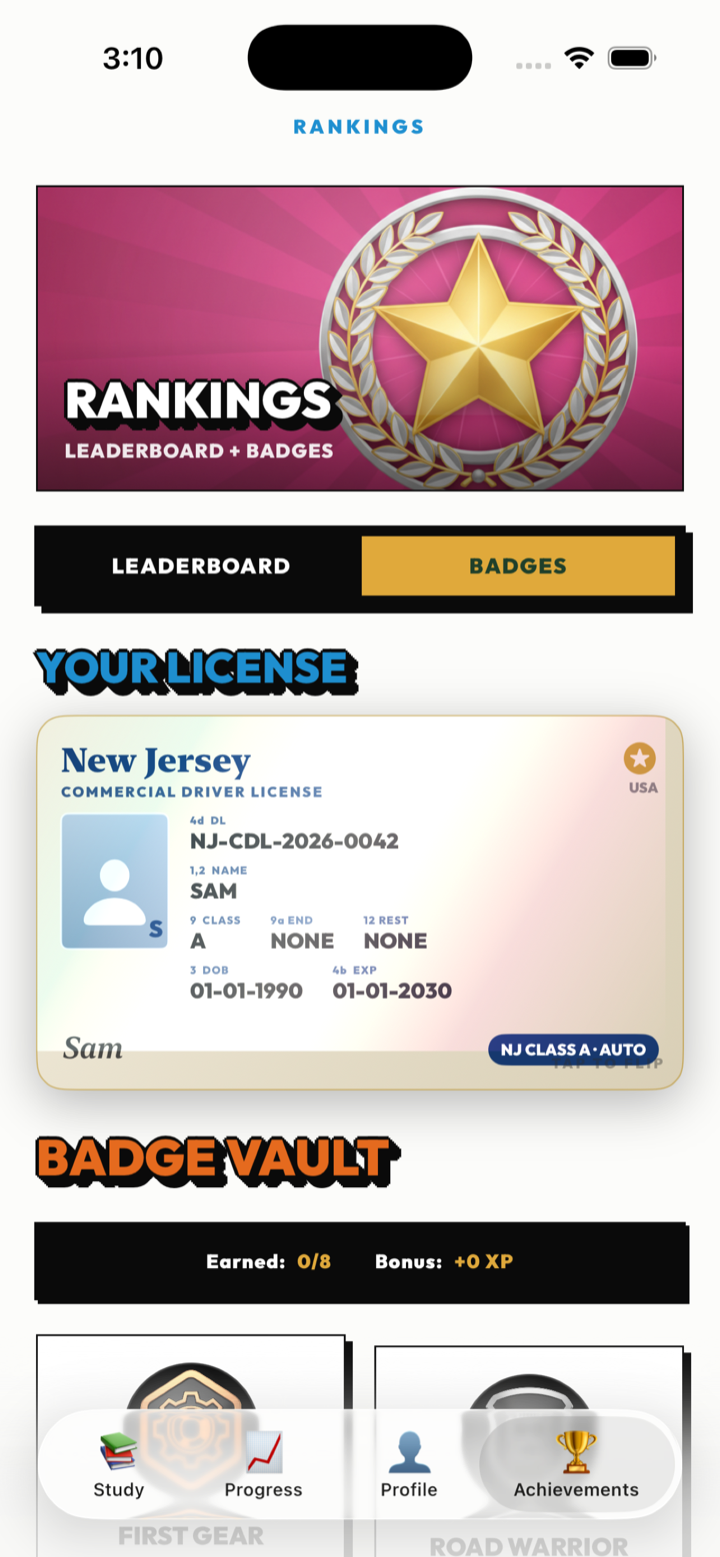 License card on iPhone