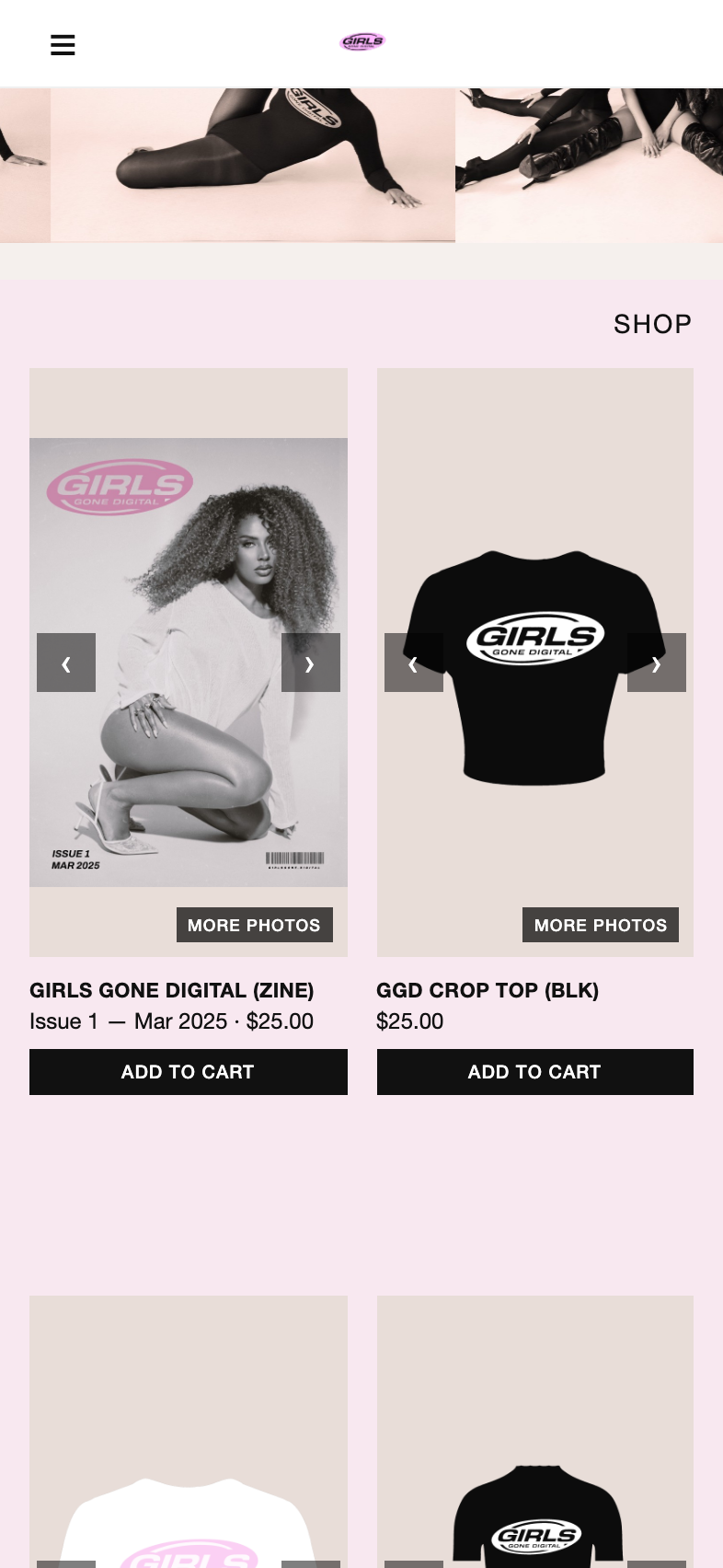 Girls Gone Digital — shop section (girlsgone.digital)